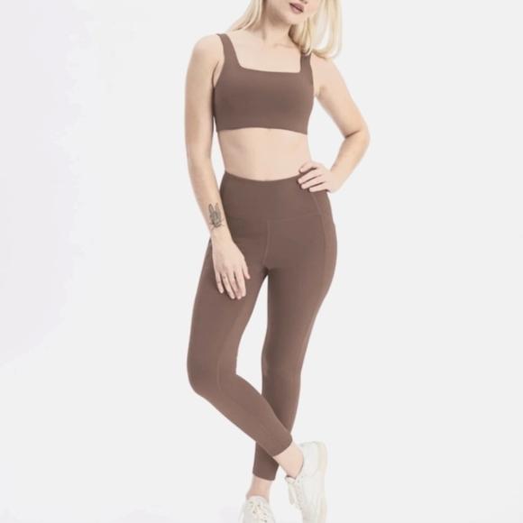 Girlfriend Collective Compressive Pocket Leggings Storm Brown Women's Small - Picture 2 of 10